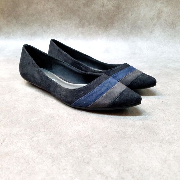 American Eagle Womens 77255 Size 6 Black Slip On Pointed Toe Ballet Flats - Picture 1 of 10